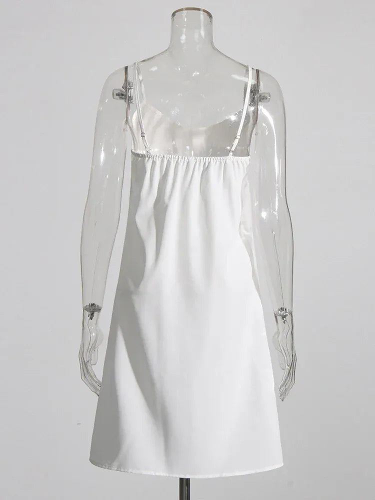 TWOTWINSTYLE Patchwork Lace Slimming Dresses For Women Stand Collar Flare Sleeve High Waist Solid Elegant Dress Female Fashion