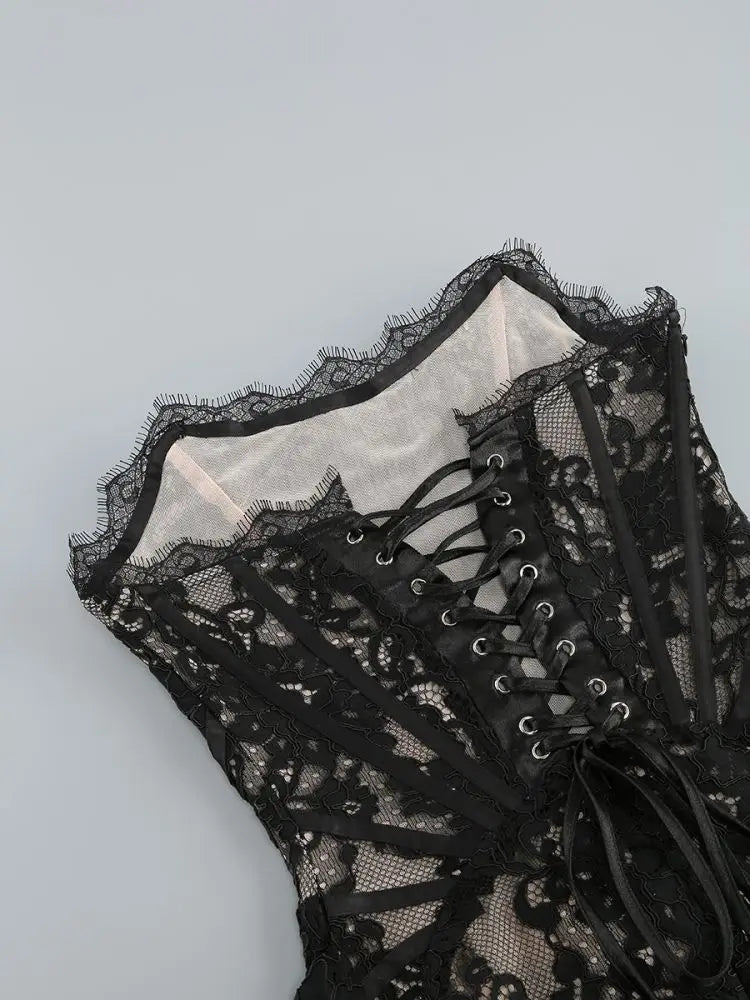 Lace Patchwork Corset Dress