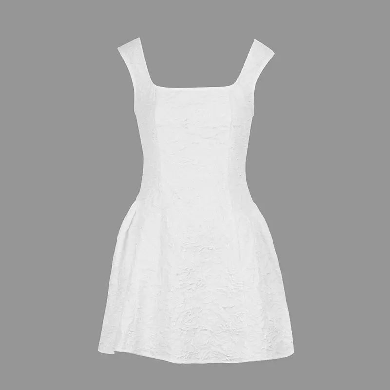 Summer New Women's Dresses Streetwear Fashion Tank Sleeve A-Line Dress Solid Sexy Club Party Female Backless Dresses Clothing