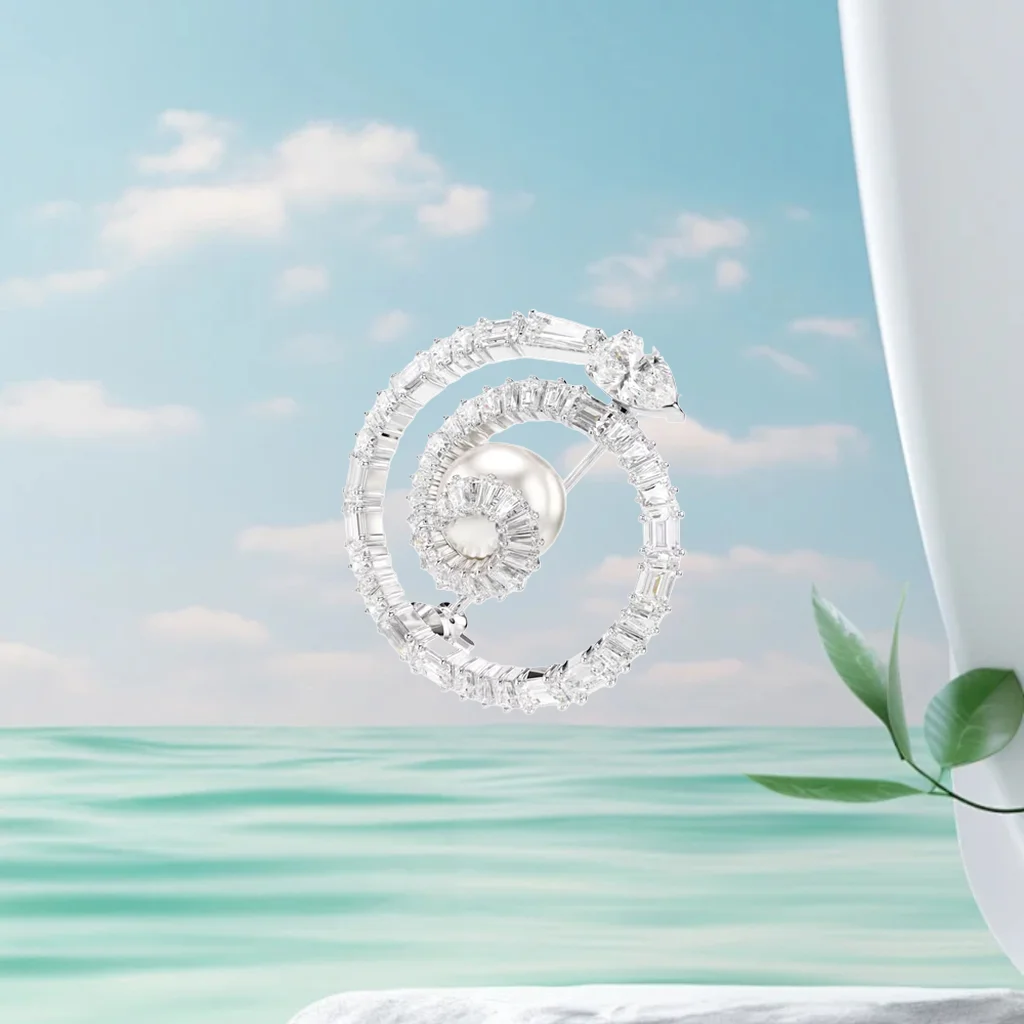 Pearl Crystal Necklace and Earring Jewelry Set for Women