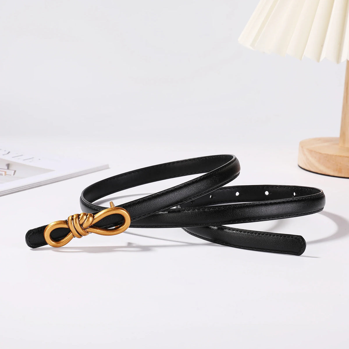 Vintage Genuine Leather Knot Buckle Belt