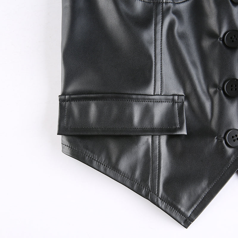 Vintage V Neck Button Up Sleeveless Vest for Women