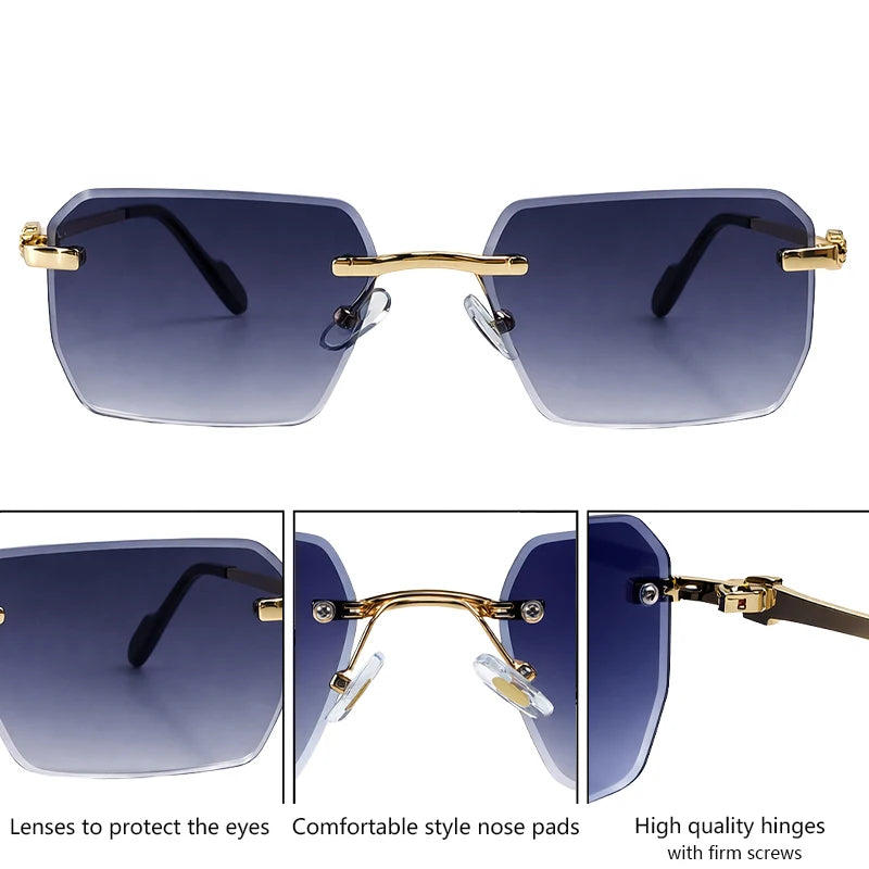 Square Rimless Fashion Sunglasses