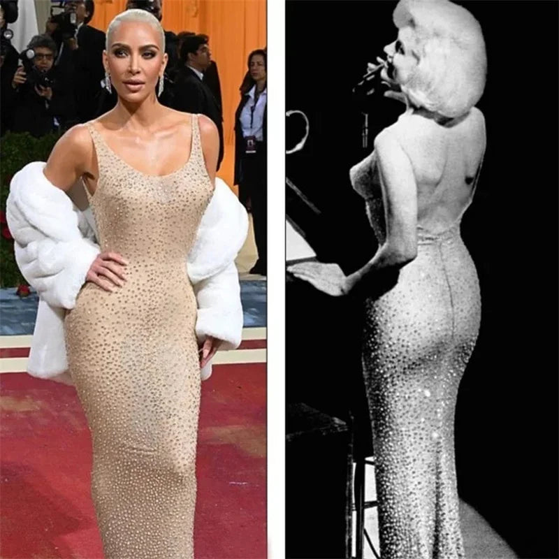 Sparkly Diamonds Rhinestone Bodycon Maxi Dresses for Women Wedding Evening Backless Night Party Club Celebrity Even Dresses Robe