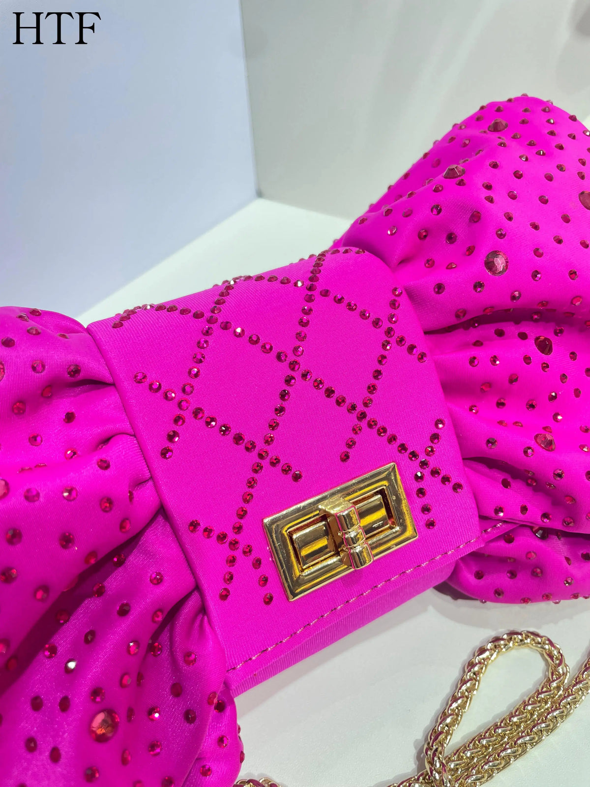 Butterfly Rhinestone Evening Clutch Bag With Chain for Women