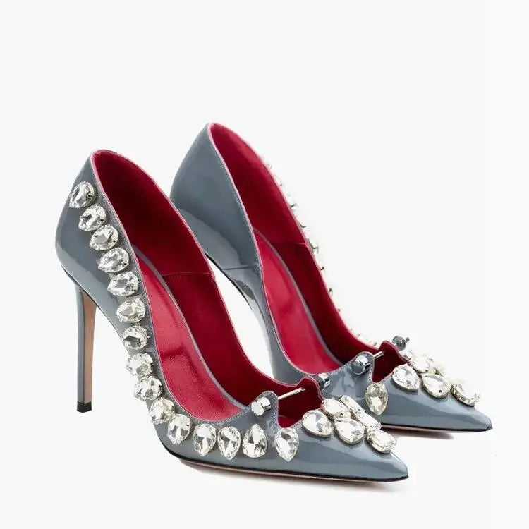 Crystal Embellished Metal Decoration Pumps for Women