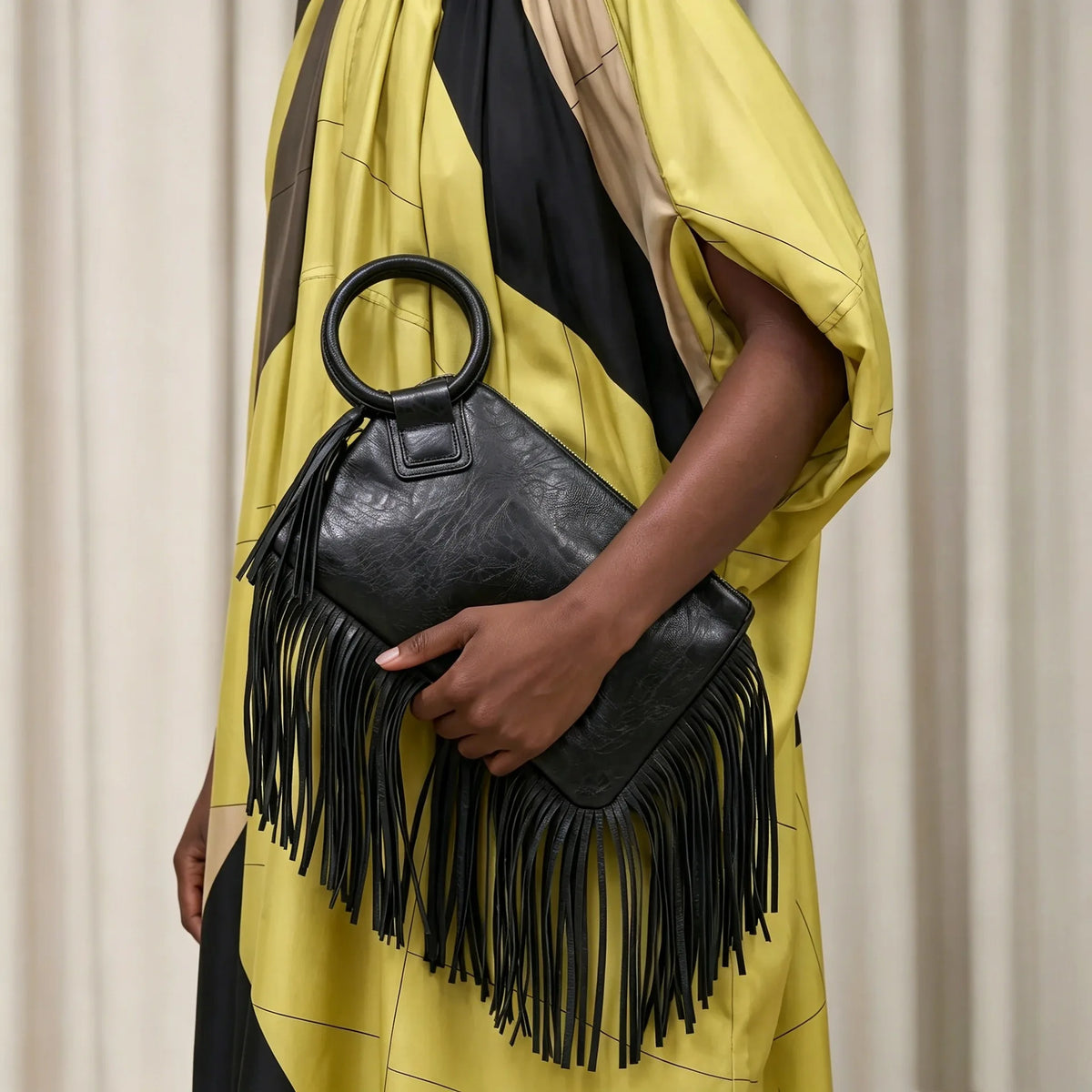 Vintage Tassel Fringe Zipper Clutch Handbag for Women