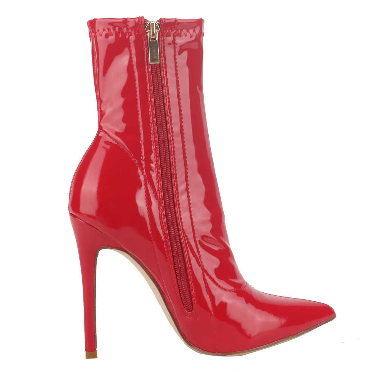 Pointed Toe Patent Leather Ankle Boots With Heels for Women