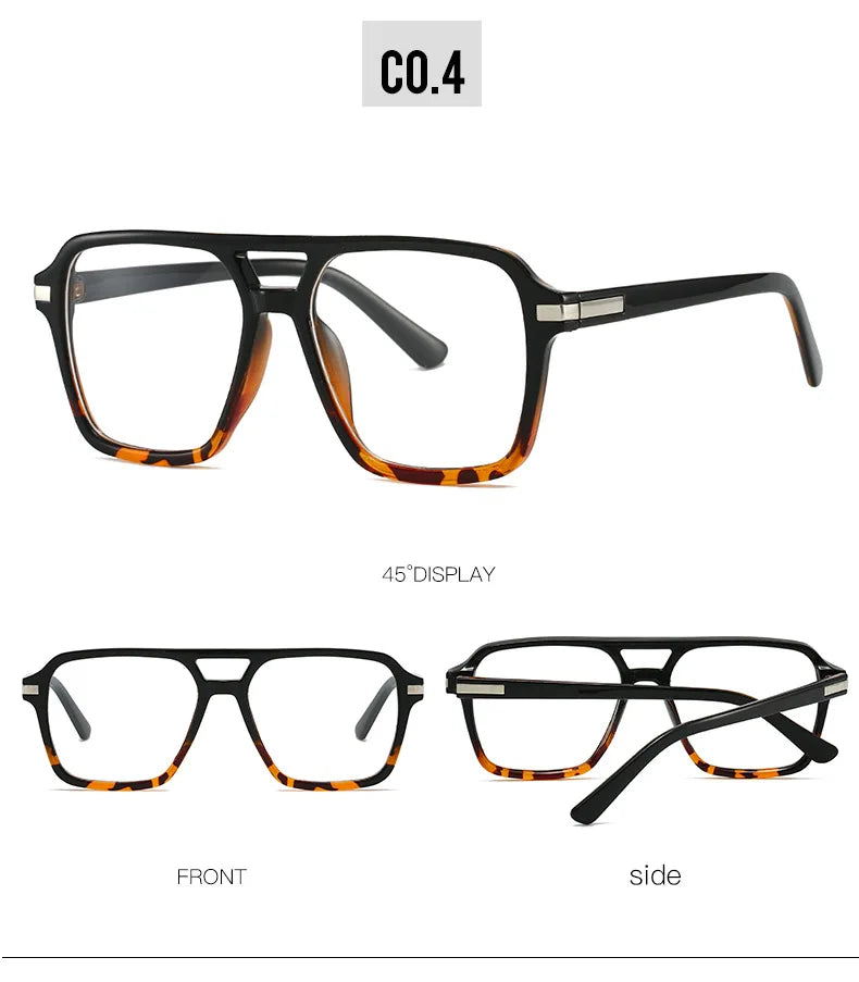Retro Double Bridge Square Frame Reading Glasses for Women