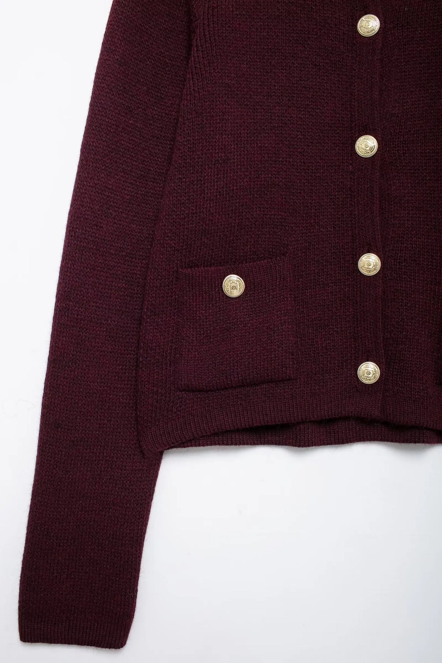 Winter Slim Knitted Cardigan with Button Details for Women