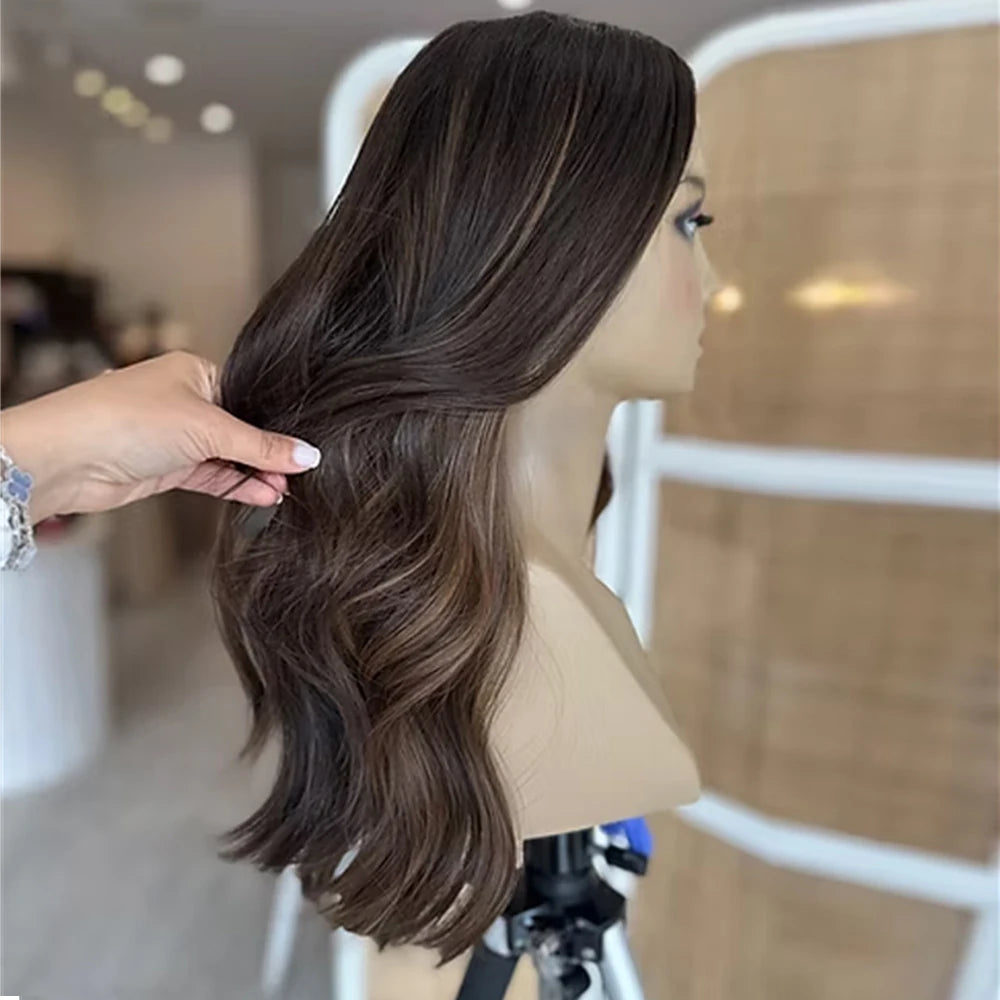 Chocolate Highlighted Synthetic Wig