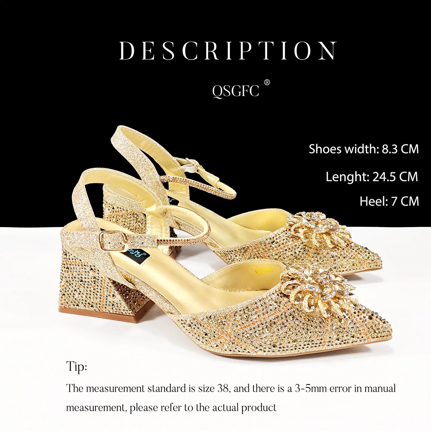 Italian Design Ladies Party Shoes Rhinestone-encrusted High Heels Pointed Toe Women's Shoes Suitable for banquets or work