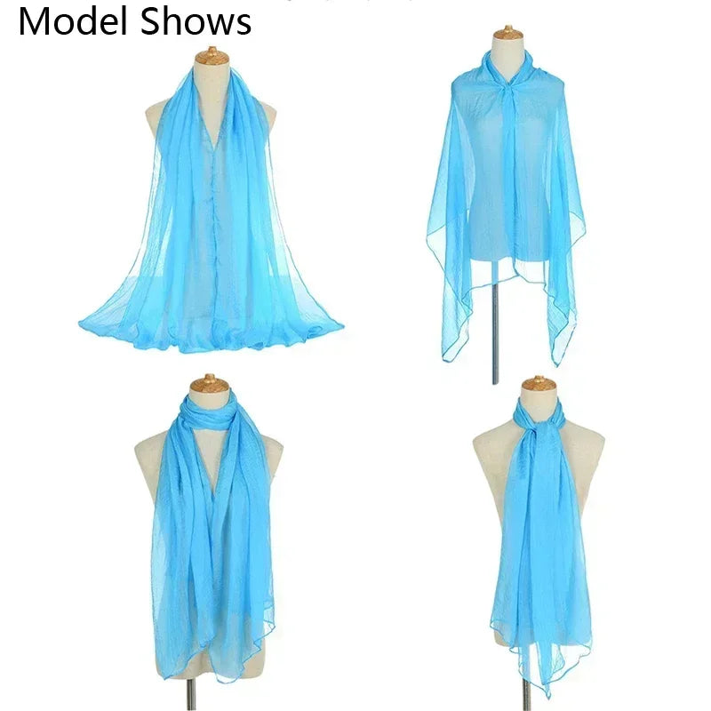 Oversized Chiffon Sun Protection Beach Wrap Scarf for Women