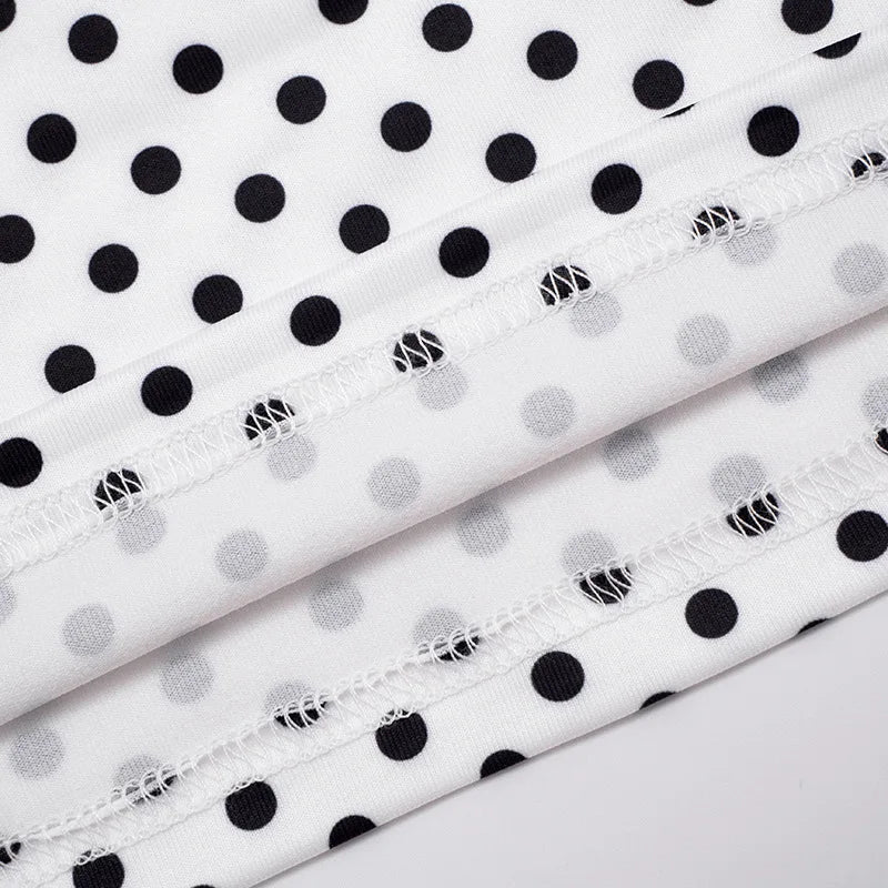Retro Polka Dot Two Piece Crop Top and Shorts Set for Women
