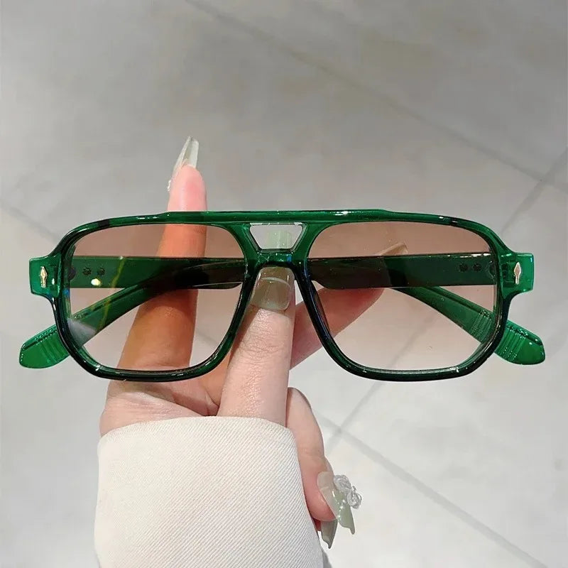 Vintage Double Bridge Square Sunglasses