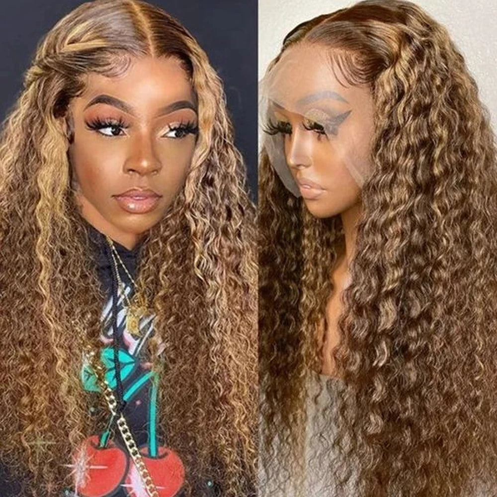 Ombre Honey Blonde Human Hair Lace Front Wig for Women