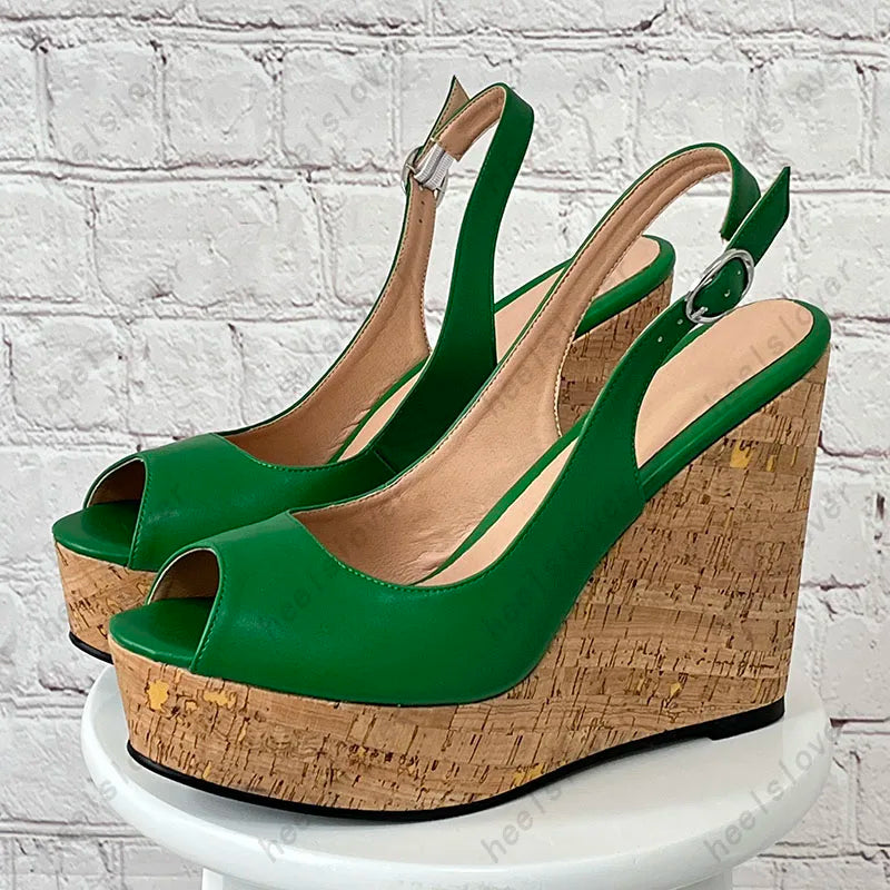 Elegant Open Toe Platform Wedge Gladiator Sandals For Women