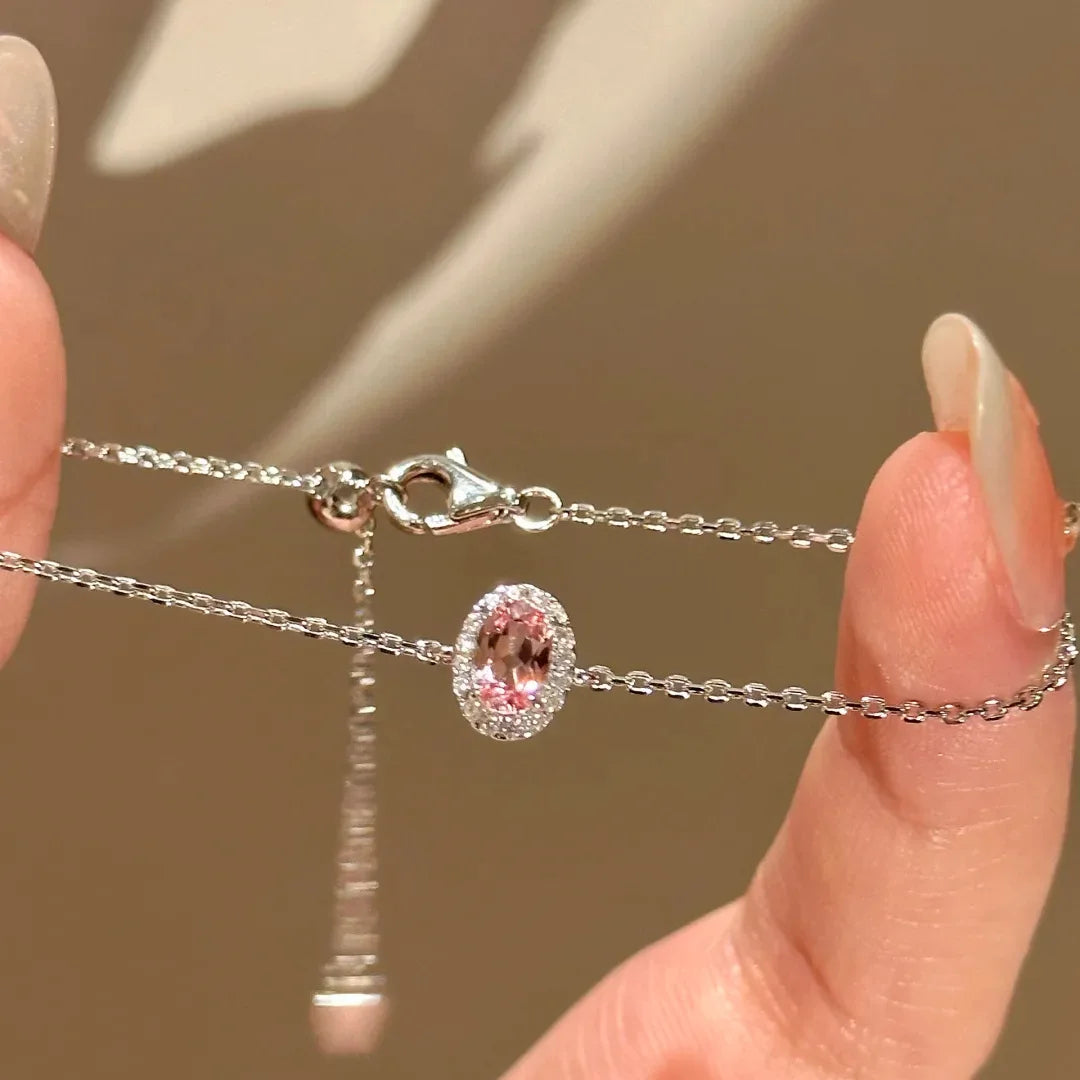 Dainty Oval Cubic Zirconia Chain Bracelet for Women