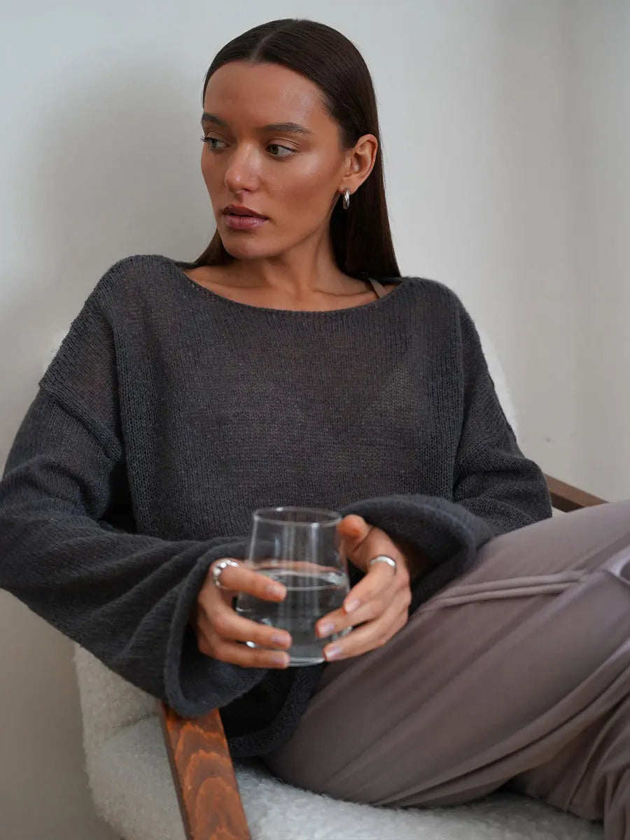 Sheer Hollow Knit Sweater