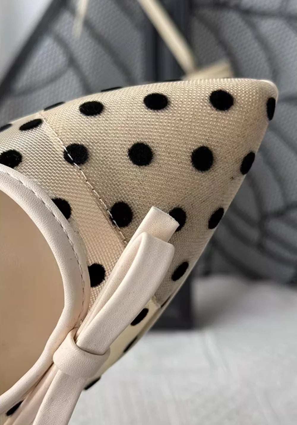 Polka Dot Bow Accent Pumps