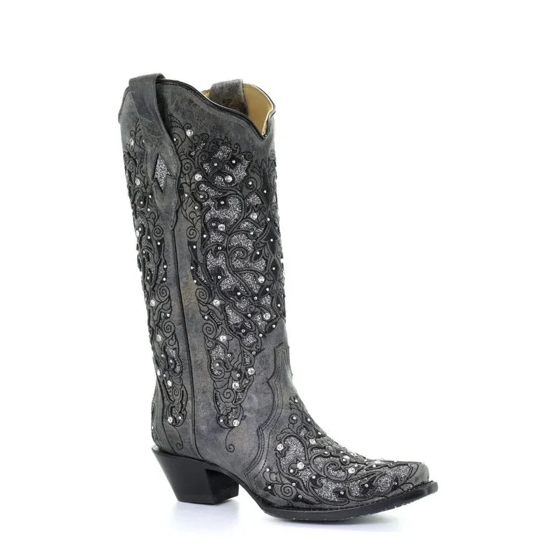 Fashionable Light Blue Suede Knee High Boots For Women