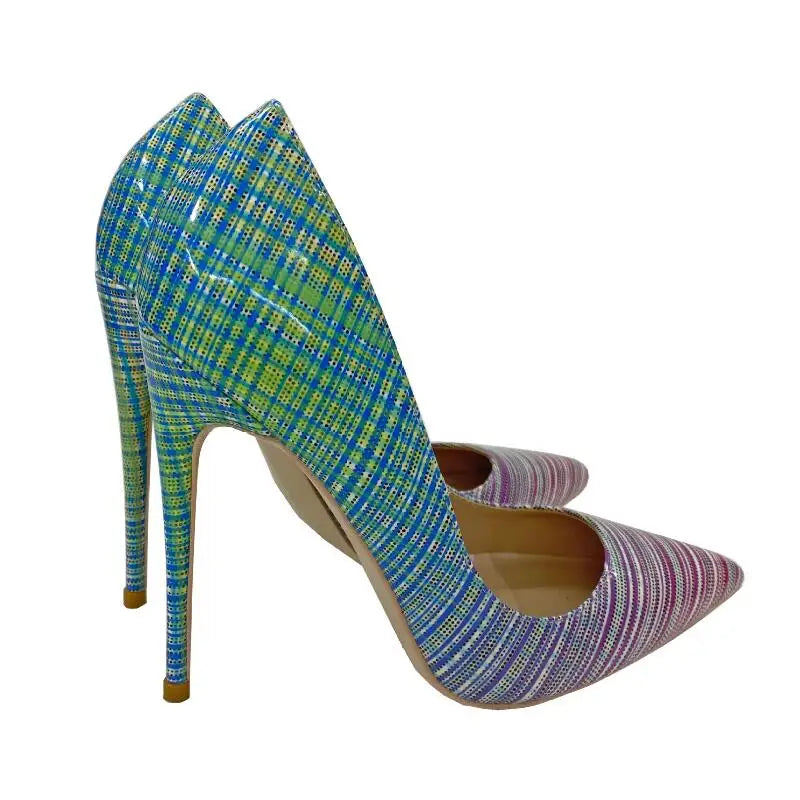 Colorful Patent Leather Pointed Toe Stiletto Pumps for Women