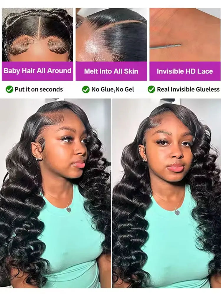 Deep Wave Preplucked Lace Front Human Hair Wig For Women