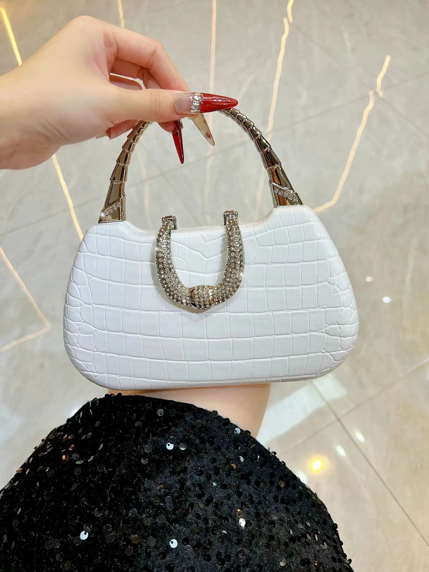 New Banquet Handbag Diamond-encrusted Fashion Dinner Women's Handbag High-quality Fashion Women's Shoulder Oblique Bag