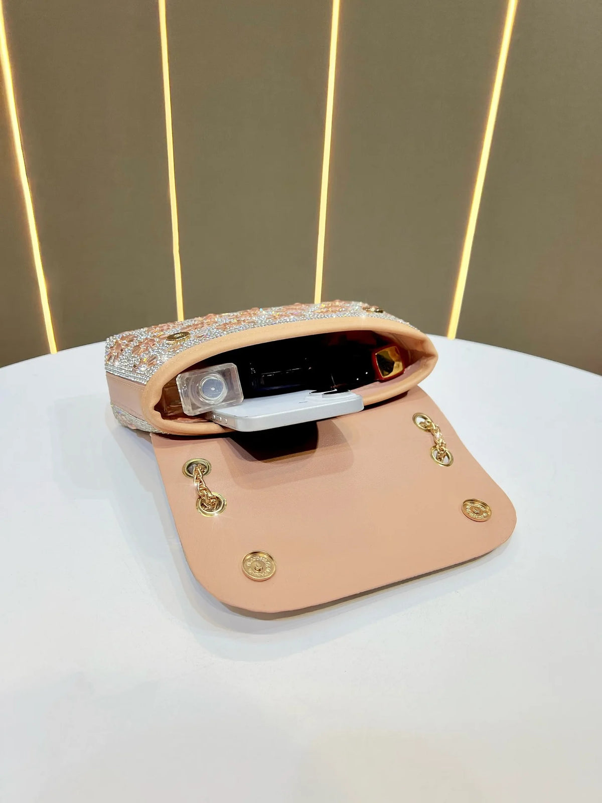 Full Rhinestone Square Shoulder Messenger Bag for Women