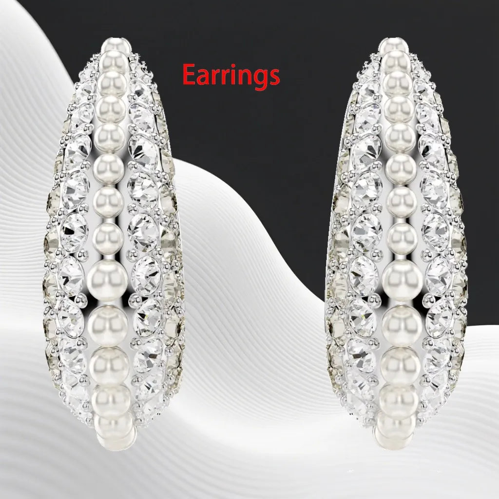 Crystal Necklace And Earrings Set