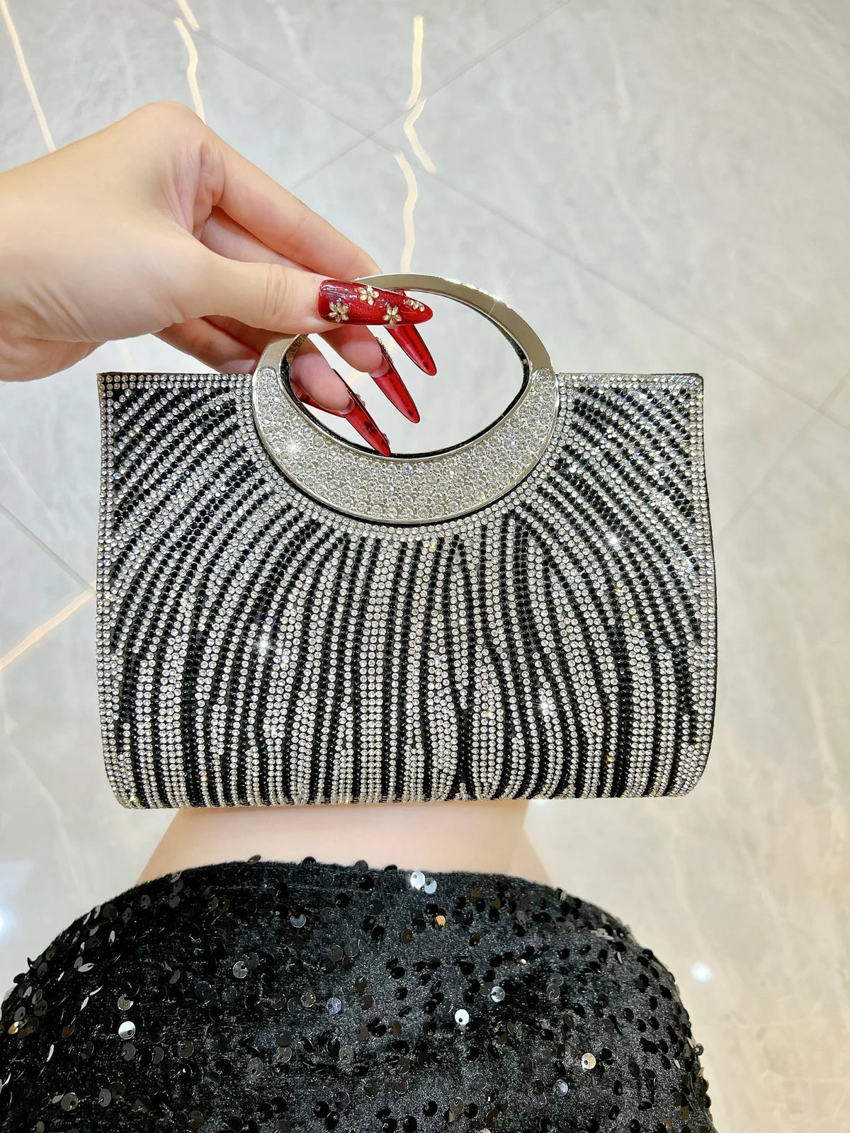 New Dinner Women's Bag Fashionable Diamond-encrusted Mini Women's Shoulder Bag Luxury Brand Shiny Banquet Party Bag for Women