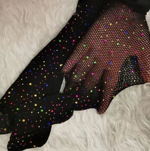 Stylish Rhinestone Mesh Fishnet Pantyhose for Women