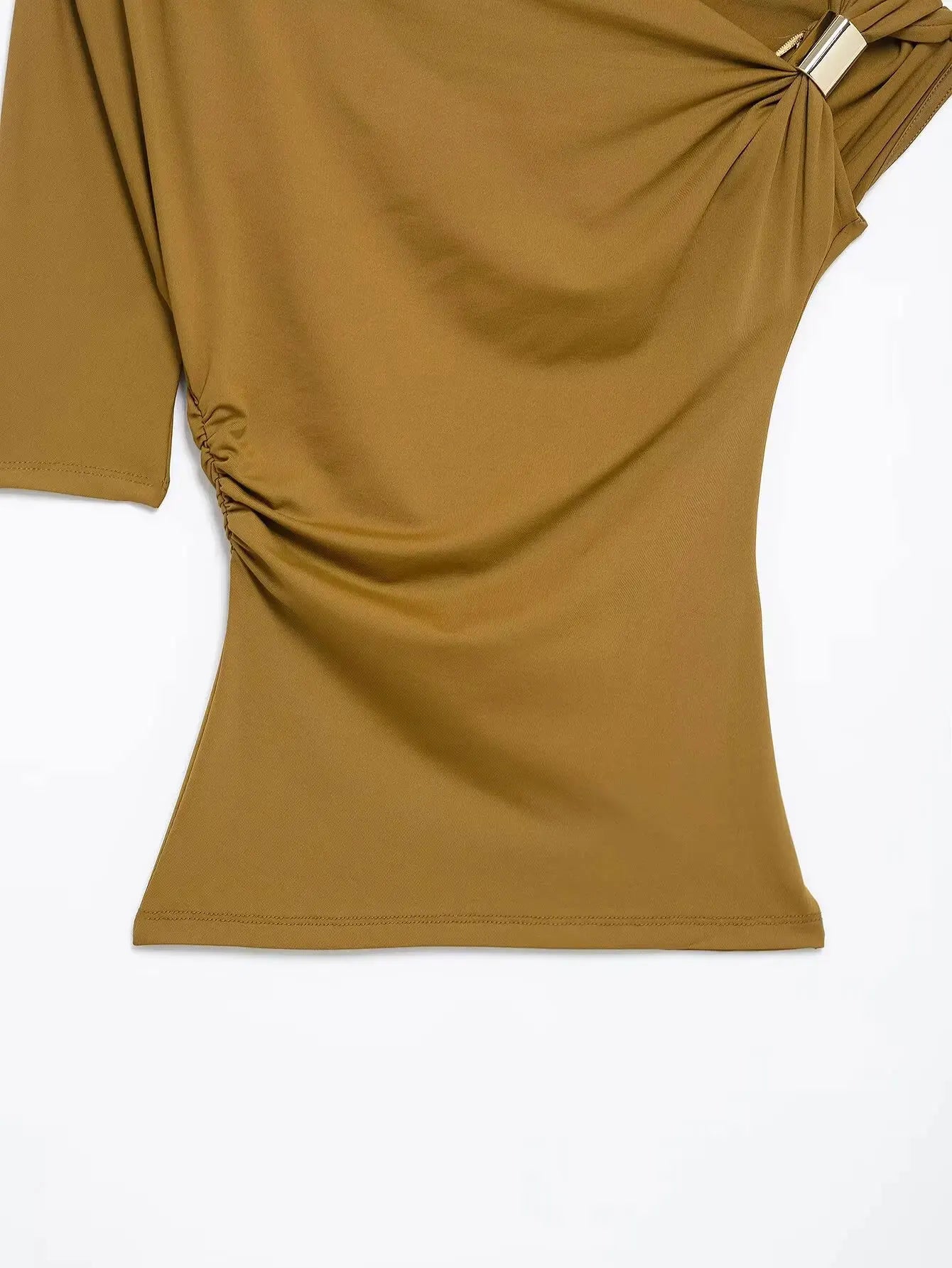 Chic Asymmetrical Wrinkled One-Shoulder Top for Women