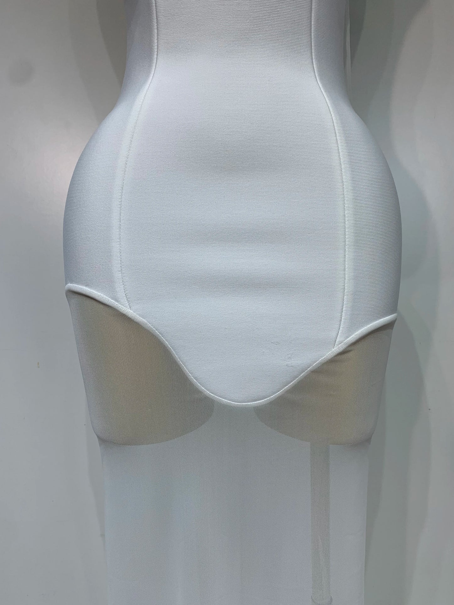 Sexy Strapless Long Bandage Dress Black Mesh Patchwork Elegant Women Blackless Evening Party Gowns Bodycon Birthday Dresses