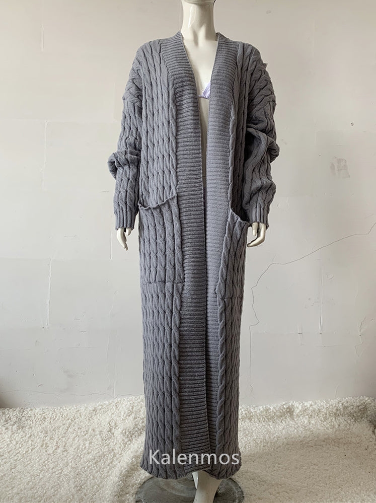 Long Sleeve Crochet Knit Cardigan Sweater for Women
