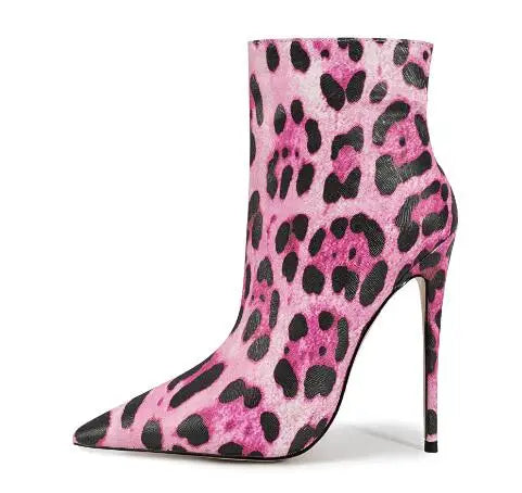 Suede Pointed Toe Stiletto Heel Ankle Boots For Women