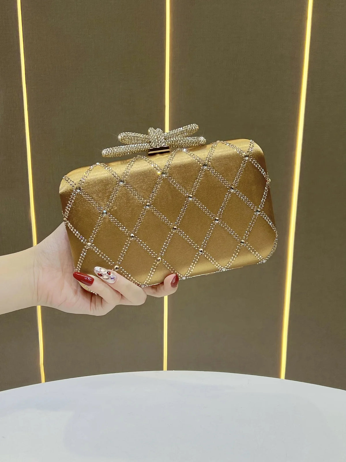 Glitter Rhinestone Clutch Messenger Bag for Women