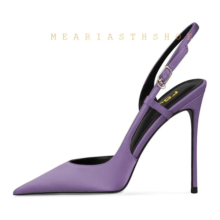 Black Lace Mesh Pointed Toe Side Open Slim High Heel Sandals For Women