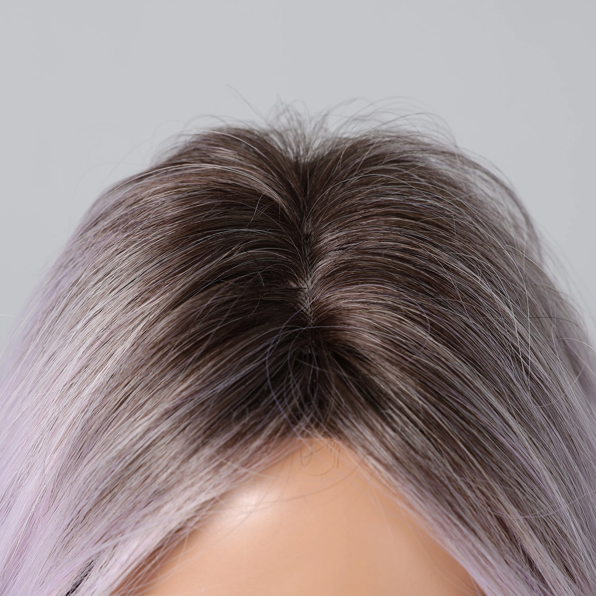 Heat Resistant Purple Ombre Short Curly Medium Part Wig For Women