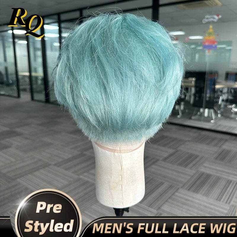 Natural Looking Pre Styled Transparent Lace Front Wig For Men
