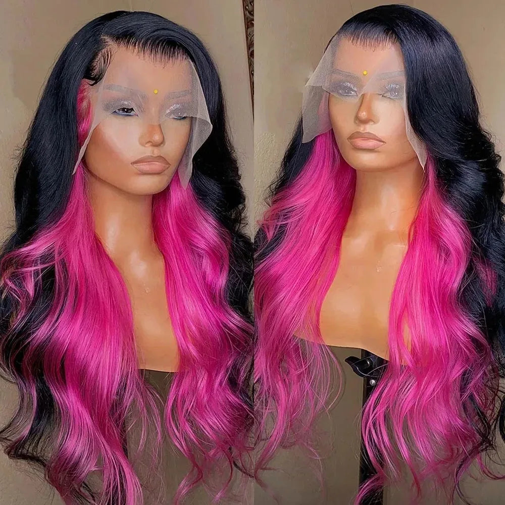 Bright Red Body Wave Heat Resistant Lace Front Wig for Women