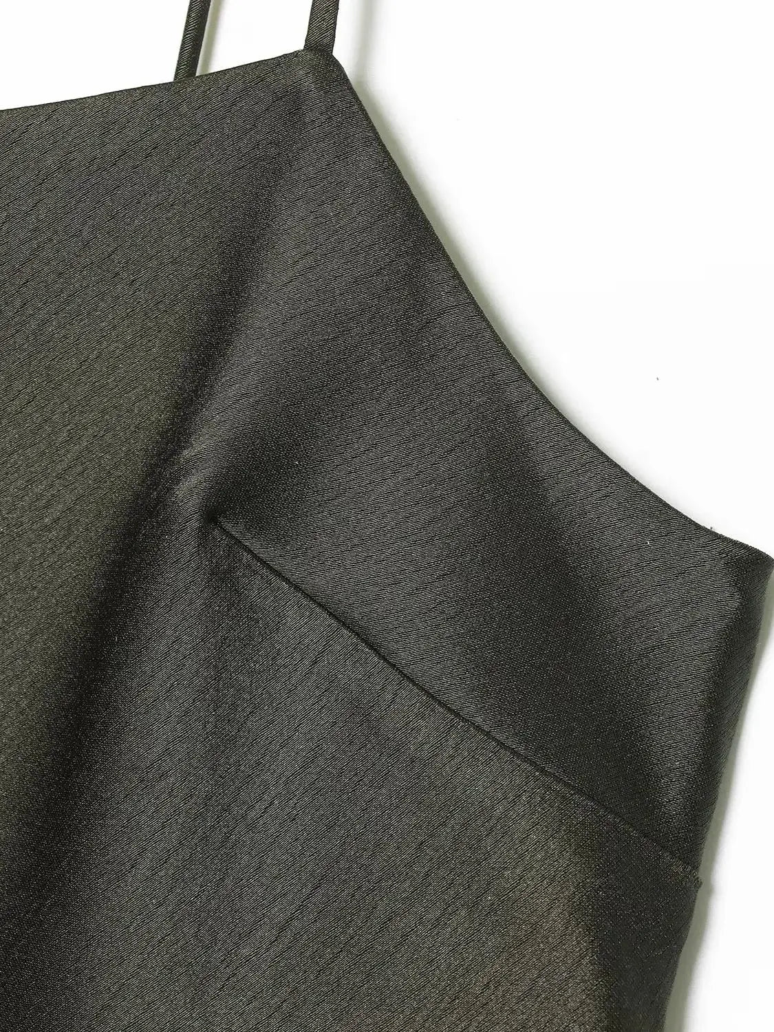 Elegant Dark Green Satin Lace Slip Evening Dress For Women