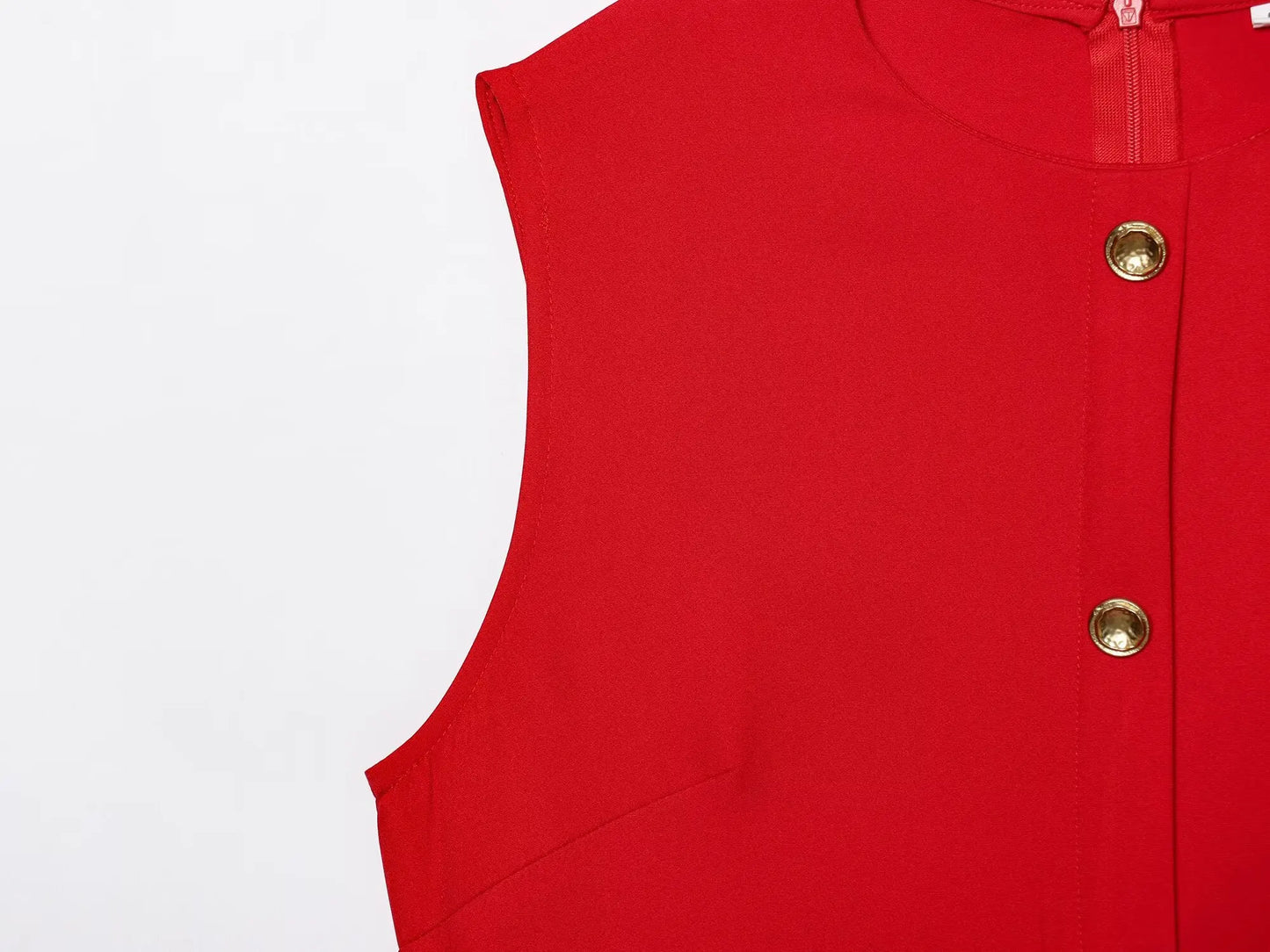 Sleek Belted Round Neck Classic Office Suit Set for Women