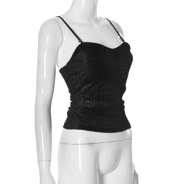Knit Crop Tops for Women Sleeveless Sexy Vests New Spring Summer 2025 Backless Off Shoulder with Bra Pad Slim Casual Tank Camis