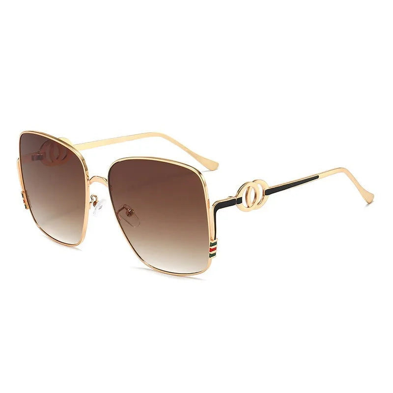 Square Frame Metal Sunglasses