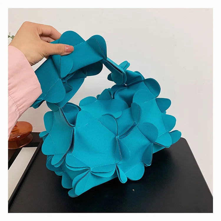 Korean Style 3D Flower PU Leather Shoulder Bag for Women