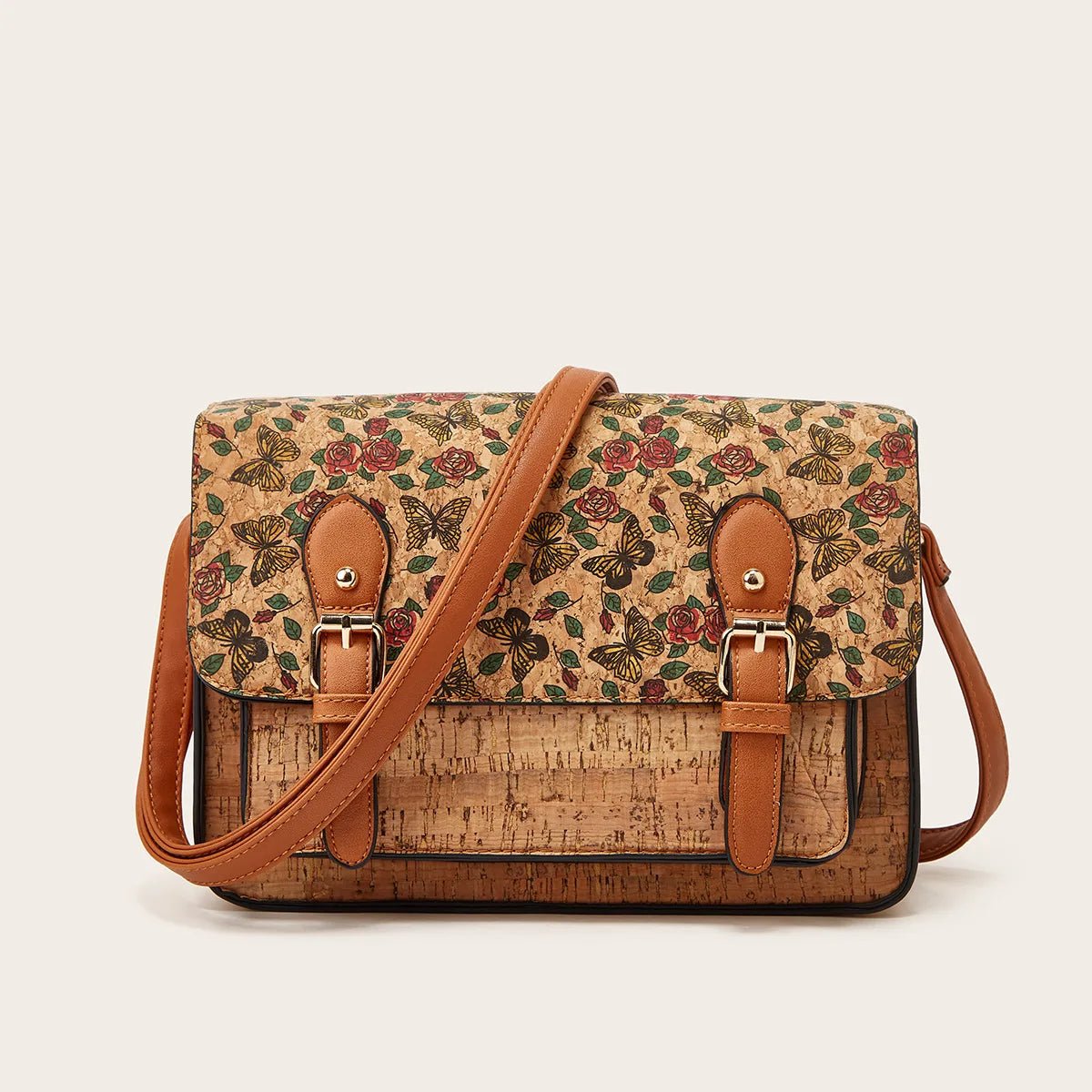 Single Shoulder Slanting Cross Bag Summer Large Capacity Ladies Printing Bag Retro Literary Saddle Bag