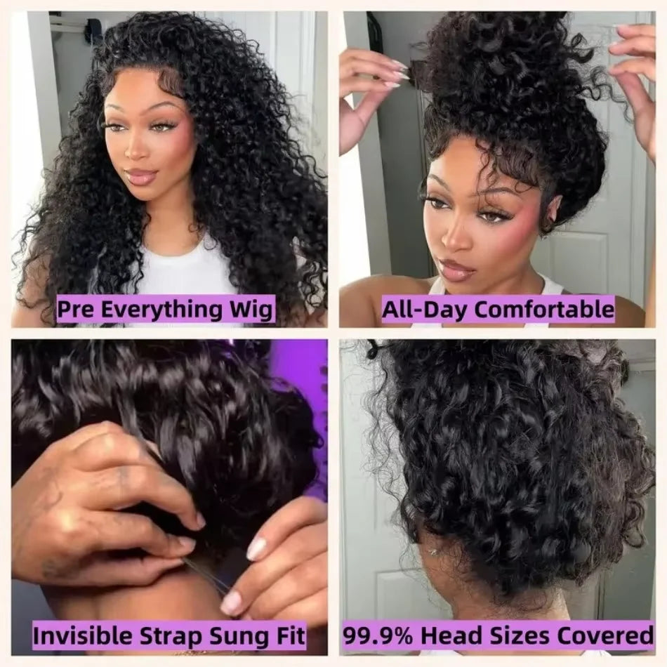 Deep Wave Glueless Human Hair Lace Front Wig for Women