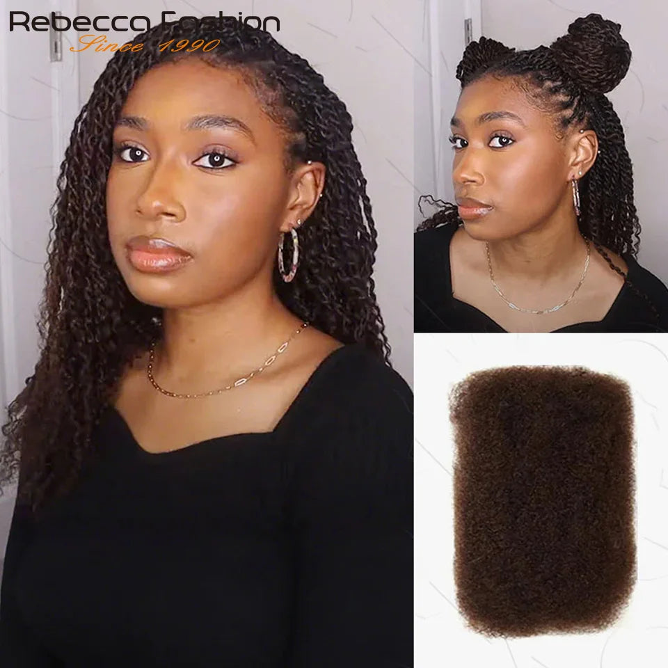 Natural Afro Kinky Bulk Braiding Hair Extensions for Women