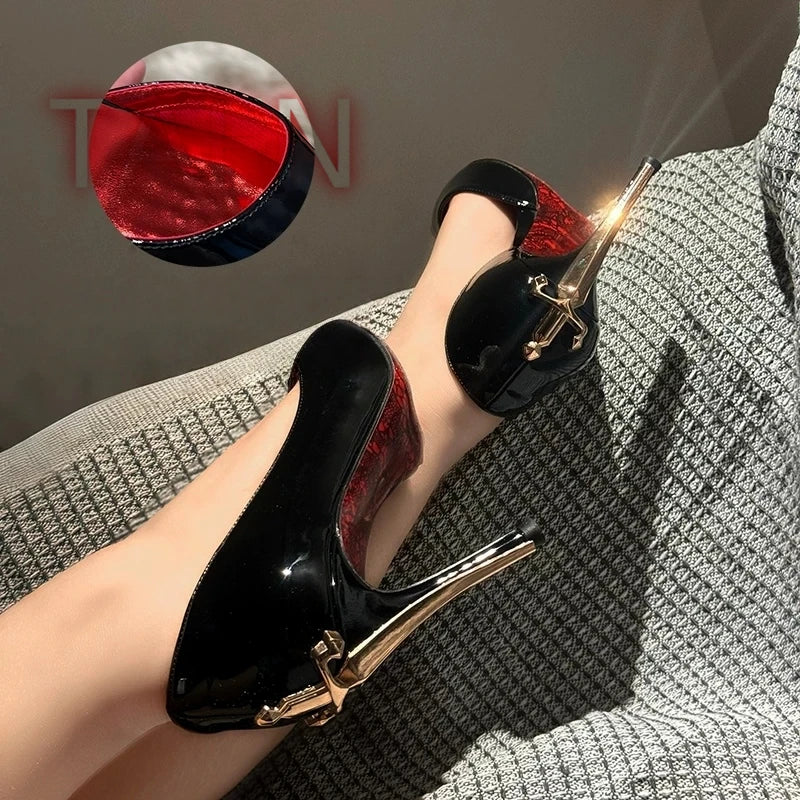 Patent Leather Pointed Toe Stiletto Pumps for Women